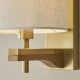 Endon-116995 - Heathcliff - Wooden & Aged Brass Wall Lamp with Natural Linen Shade