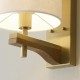 Endon-116995 - Heathcliff - Wooden & Aged Brass Wall Lamp with Natural Linen Shade