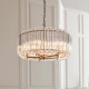 Ceiling Lights - Valentina - Brushed Aged Brass 5 Light Pendant with Clear Glass Rods Endon-117515 - Valentina - Brushed Aged Brass 5 Light Pendant with Clear Glass Rods