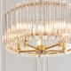Ceiling Lights - Valentina - Brushed Aged Brass 5 Light Pendant with Clear Glass Rods Endon-117515 - Valentina - Brushed Aged Brass 5 Light Pendant with Clear Glass Rods