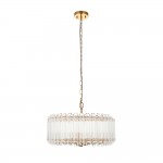 Valentina - Brushed Aged Brass 5 Light Pendant with Clear Glass Rods Valentina - Brushed Aged Brass 5 Light Pendant with Clear Glass Rods