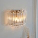 Valentina - Brushed Aged Brass Wall Lamp with Clear Glass Rods Valentina - Brushed Aged Brass Wall Lamp with Clear Glass Rods