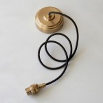 Eltham - Brushed Aged Brass Suspension B22 with Black Cable