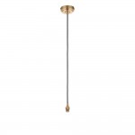 Eltham - Brushed Aged Brass Suspension B22 with Black Cable