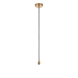 Eltham - Brushed Aged Brass Suspension B22 with Black Cable