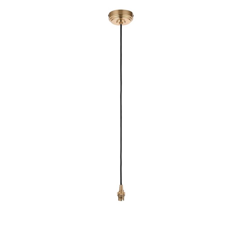 Endon-117662 - Eltham - Brushed Aged Brass Suspension B22 with Black Cable
