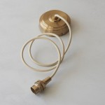 Eltham - Brushed Aged Brass Suspension B22 with Natural Cable