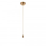 Eltham - Brushed Aged Brass Suspension B22 with Natural Cable