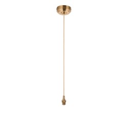 Eltham - Brushed Aged Brass Suspension B22 with Natural Cable