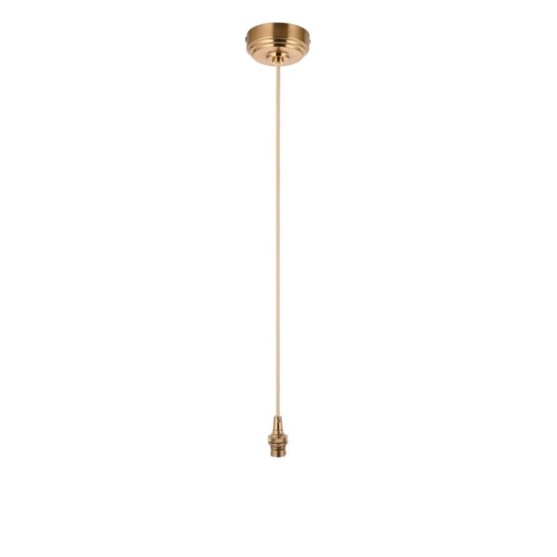 Endon-117667 - Eltham - Brushed Aged Brass Suspension B22 with Natural Cable