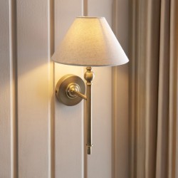 Lille - Antique Brass Wall Lamp with Natural Linen Shade Lille - Antique Brass Wall Lamp with Natural Linen Shade