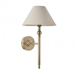 Lille - Antique Brass Wall Lamp with Natural Linen Shade Lille - Antique Brass Wall Lamp with Natural Linen Shade