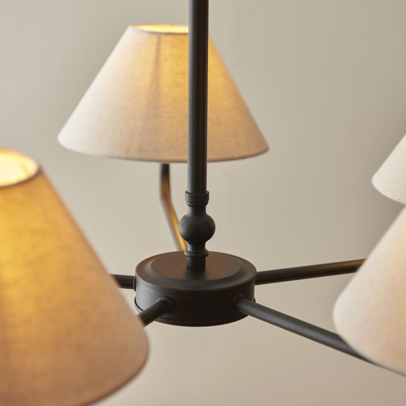 - Lille - Matt Black 5 Light Centre Lamp with Natural Linen Shade Endon-117832 - Lille - Matt Black 5 Light Centre Lamp with Natural Linen Shade