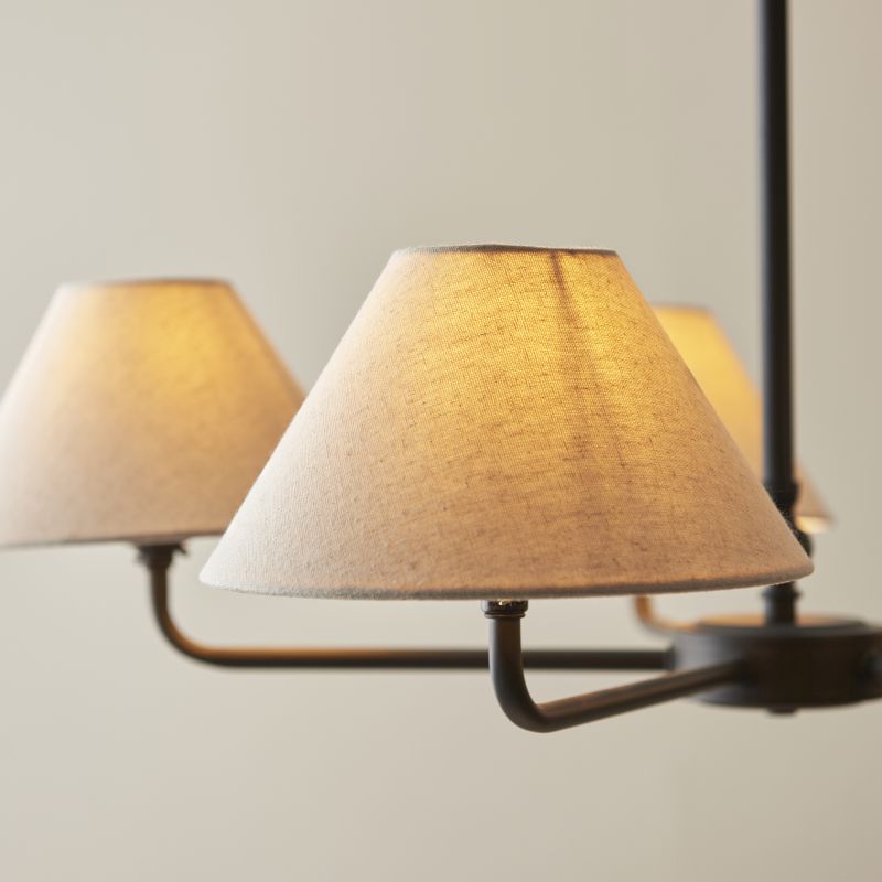 - Lille - Matt Black 5 Light Centre Lamp with Natural Linen Shade Endon-117832 - Lille - Matt Black 5 Light Centre Lamp with Natural Linen Shade