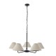 - Lille - Matt Black 5 Light Centre Lamp with Natural Linen Shade Endon-117832 - Lille - Matt Black 5 Light Centre Lamp with Natural Linen Shade