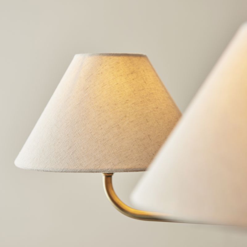 Endon-117833 - Lille - Antique Brass 5 Light Centre Lamp with Natural Linen Shade
