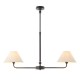 - Lille - Matt Black 2 Light over Island Fitting with Natural Linen Shade Endon-117834 - Lille - Matt Black 2 Light over Island Fitting with Natural Linen Shade