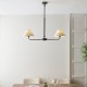 - Lille - Matt Black 2 Light over Island Fitting with Natural Linen Shade Endon-117834 - Lille - Matt Black 2 Light over Island Fitting with Natural Linen Shade