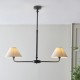 - Lille - Matt Black 2 Light over Island Fitting with Natural Linen Shade Endon-117834 - Lille - Matt Black 2 Light over Island Fitting with Natural Linen Shade