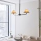 - Lille - Matt Black 2 Light over Island Fitting with Natural Linen Shade Endon-117834 - Lille - Matt Black 2 Light over Island Fitting with Natural Linen Shade