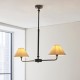 - Lille - Matt Black 2 Light over Island Fitting with Natural Linen Shade Endon-117834 - Lille - Matt Black 2 Light over Island Fitting with Natural Linen Shade