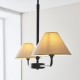 - Lille - Matt Black 2 Light over Island Fitting with Natural Linen Shade Endon-117834 - Lille - Matt Black 2 Light over Island Fitting with Natural Linen Shade