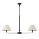 - Lille - Matt Black 2 Light over Island Fitting with Natural Linen Shade Endon-117834 - Lille - Matt Black 2 Light over Island Fitting with Natural Linen Shade