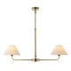 - Lille - Antique Brass 2 Light over Island Fitting with Natural Linen Shade Endon-117835 - Lille - Antique Brass 2 Light over Island Fitting with Natural Linen Shade