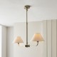 - Lille - Antique Brass 2 Light over Island Fitting with Natural Linen Shade Endon-117835 - Lille - Antique Brass 2 Light over Island Fitting with Natural Linen Shade