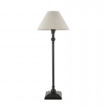 Lille - Matt Black Table Lamp with Natural Linen Shade ∅ 22 cm Lille - Matt Black Table Lamp with Natural Linen Shade ∅ 22 cm
