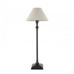 Lille - Matt Black Table Lamp with Natural Linen Shade ∅ 22 cm Lille - Matt Black Table Lamp with Natural Linen Shade ∅ 22 cm