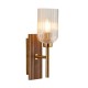 - Grove - Wooden & Vintage Brass Wall Lamp with Clear Ribbed Glass Endon-118365 - Grove - Wooden & Vintage Brass Wall Lamp with Clear Ribbed Glass