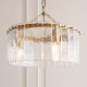 - Karine - Brushed Aged Brass 3 Light Pendant with Clear Textured Glass Panels Endon-118467 - Karine - Brushed Aged Brass 3 Light Pendant with Clear Textured Glass Panels