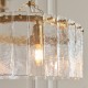 - Karine - Brushed Aged Brass 3 Light Pendant with Clear Textured Glass Panels Endon-118467 - Karine - Brushed Aged Brass 3 Light Pendant with Clear Textured Glass Panels
