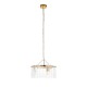 - Karine - Brushed Aged Brass 3 Light Pendant with Clear Textured Glass Panels Endon-118467 - Karine - Brushed Aged Brass 3 Light Pendant with Clear Textured Glass Panels