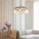 - Karine - Brushed Aged Brass 5 Light Pendant with Clear Textured Glass Panels Endon-118468 - Karine - Brushed Aged Brass 5 Light Pendant with Clear Textured Glass Panels