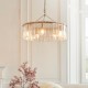 - Karine - Brushed Aged Brass 5 Light Pendant with Clear Textured Glass Panels Endon-118468 - Karine - Brushed Aged Brass 5 Light Pendant with Clear Textured Glass Panels