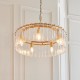- Karine - Brushed Aged Brass 5 Light Pendant with Clear Textured Glass Panels Endon-118468 - Karine - Brushed Aged Brass 5 Light Pendant with Clear Textured Glass Panels