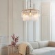 - Karine - Brushed Aged Brass 5 Light Pendant with Clear Textured Glass Panels Endon-118469 - Karine - Brushed Aged Brass 5 Light Pendant with Clear Textured Glass Panels