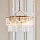 - Karine - Brushed Aged Brass 5 Light Pendant with Clear Textured Glass Panels Endon-118469 - Karine - Brushed Aged Brass 5 Light Pendant with Clear Textured Glass Panels
