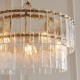 - Karine - Brushed Aged Brass 5 Light Pendant with Clear Textured Glass Panels Endon-118469 - Karine - Brushed Aged Brass 5 Light Pendant with Clear Textured Glass Panels