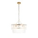 - Karine - Brushed Aged Brass 5 Light Pendant with Clear Textured Glass Panels Endon-118469 - Karine - Brushed Aged Brass 5 Light Pendant with Clear Textured Glass Panels