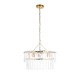 - Karine - Brushed Aged Brass 5 Light Pendant with Clear Textured Glass Panels Endon-118469 - Karine - Brushed Aged Brass 5 Light Pendant with Clear Textured Glass Panels