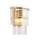 - Karine - Brushed Aged Brass Wall Lamp with Clear Textured Glass Panels Endon-118470 - Karine - Brushed Aged Brass Wall Lamp with Clear Textured Glass Panels