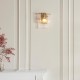- Karine - Brushed Aged Brass Wall Lamp with Clear Textured Glass Panels Endon-118470 - Karine - Brushed Aged Brass Wall Lamp with Clear Textured Glass Panels
