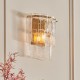 - Karine - Brushed Aged Brass Wall Lamp with Clear Textured Glass Panels Endon-118470 - Karine - Brushed Aged Brass Wall Lamp with Clear Textured Glass Panels