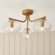 - Jacob - Warm Brass 3 Light Semi Flush with Clear Bubble Glass Endon-118507 - Jacob - Warm Brass 3 Light Semi Flush with Clear Bubble Glass
