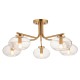 - Jacob - Warm Brass 5 Light Semi Flush with Clear Bubble Glass Endon-118508 - Jacob - Warm Brass 5 Light Semi Flush with Clear Bubble Glass