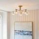 - Jacob - Warm Brass 5 Light Semi Flush with Clear Bubble Glass Endon-118508 - Jacob - Warm Brass 5 Light Semi Flush with Clear Bubble Glass