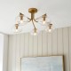 - Jacob - Warm Brass 5 Light Semi Flush with Clear Bubble Glass Endon-118508 - Jacob - Warm Brass 5 Light Semi Flush with Clear Bubble Glass
